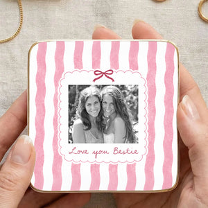 Personalized Photo Ring Dish, Custom Bestie Jewelry Tray, Bridesmaid Trinket Dish, Friendship Gift, Bridal Party Keepsake