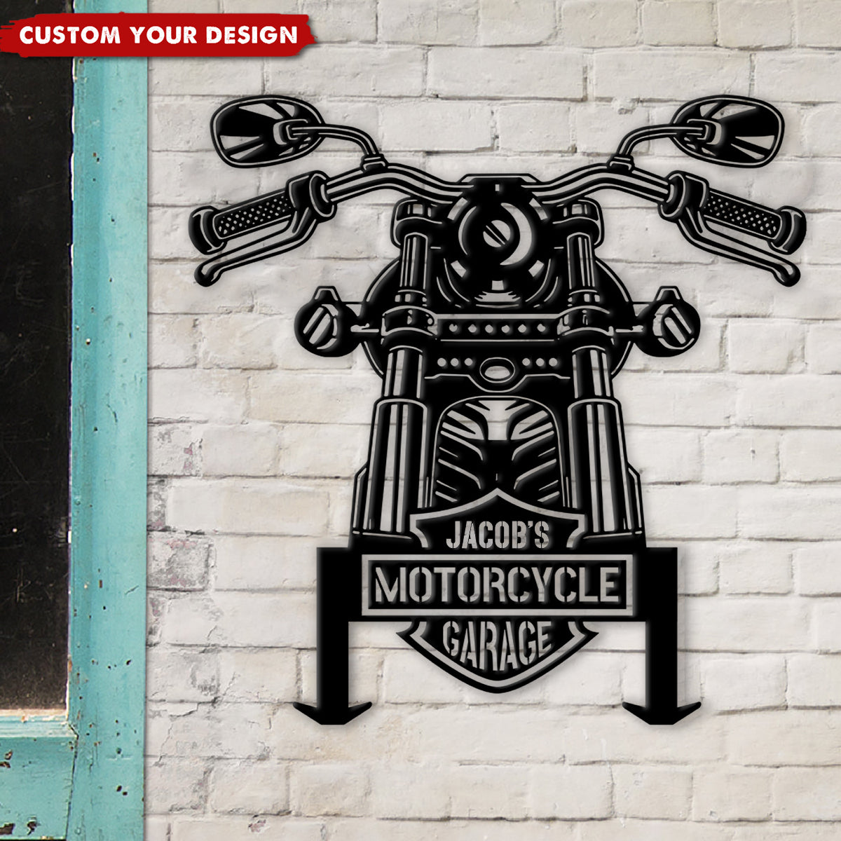 Custom Name Motorcycle Garage - Personalized Cut Metal Sign - Gifts For Motorcycle Lovers