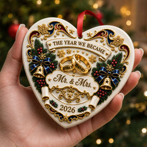 The Year We Became Mr & Mrs Ornament - Real 3D Raised Ornament