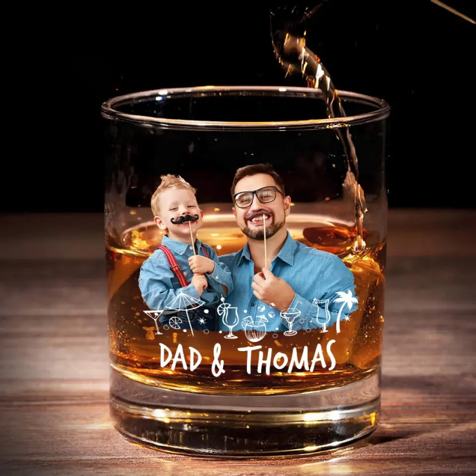 Dear Dad Finally You Have A Drinking Buddy - Personalized Whiskey Glass - Gift For Father