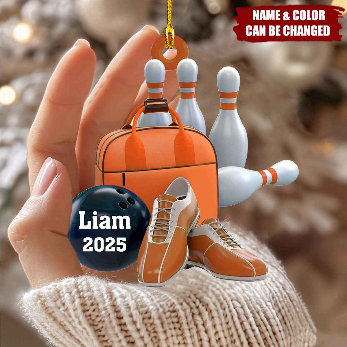 Bowling Personalized Christmas Ornament, Gift For Bowling Lovers