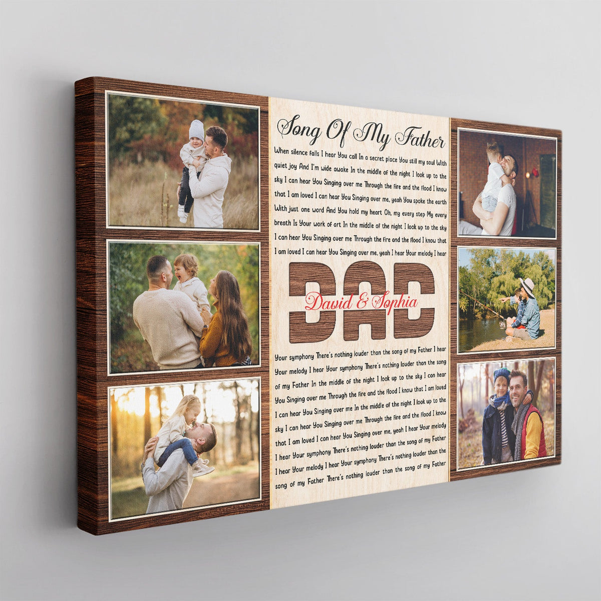 Song Of My Father Photo Collage - Personalized Canvas - Gift For Father, Father's Day. Birthday Gift