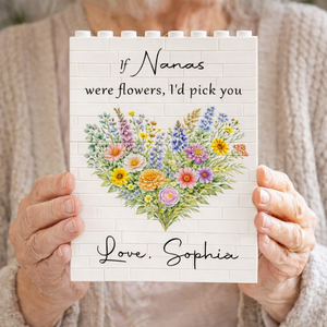 Custom Wildflower Building Block, Personalized Personalised Building Block For Mom, Mother's Day Gifts, Birthday Gift, Grandma Gifts