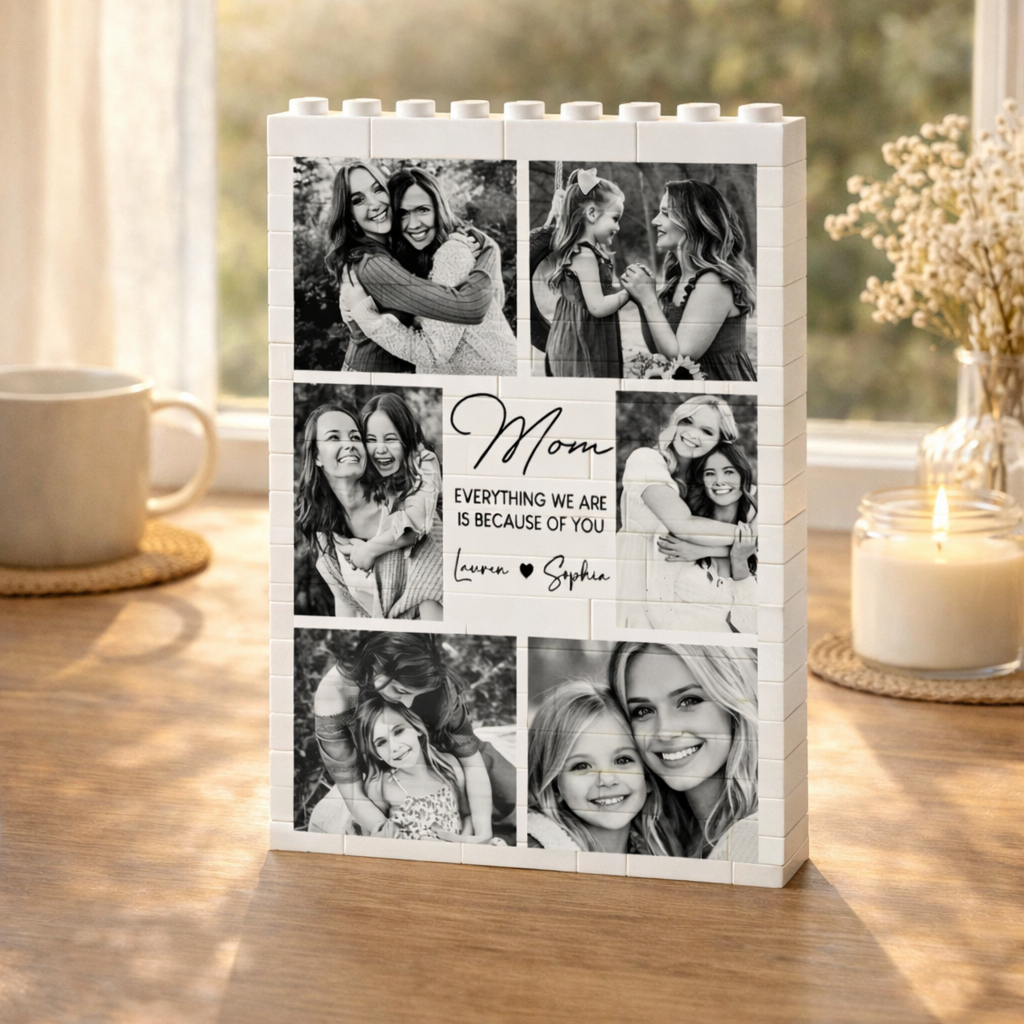 Custom Mom Photo Building Block, Custom Photo Brick Puzzle for Mom from Daughter, Happy Mother's Day Gift, Mom Birthday Gift, Mom Keepsake