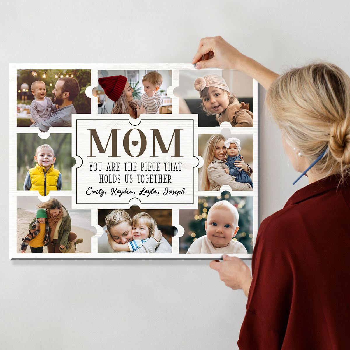 Special Mom Gift on Mothers Day Custom Puzzle Photo Canvas