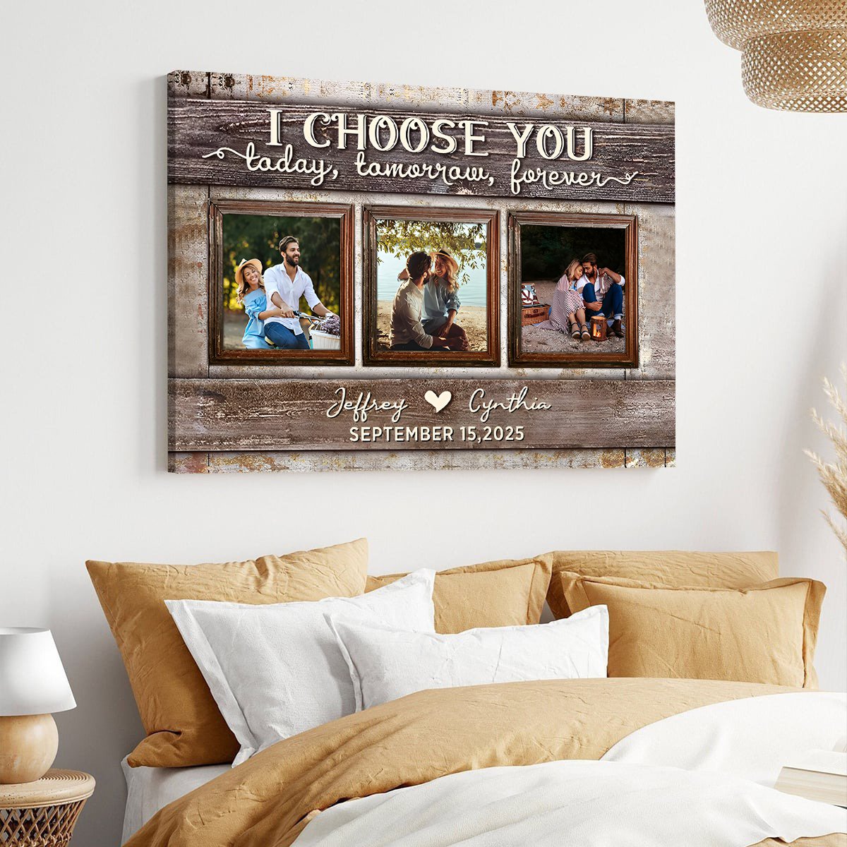 I Choose You Today and Forever Love Custom Canvas Poster With Pictures For Couple