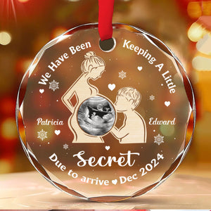 We Have Been Keeping A Little Secret - Personalized Crysal Ornament - Christmas Gift For New Parents, Baby Announcement