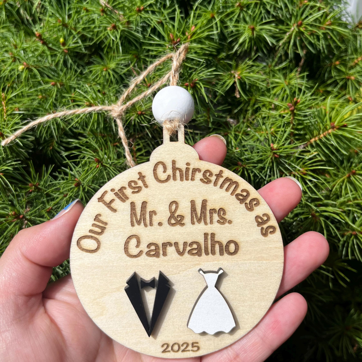Our First Christmas Married Ornaments, Mr.&Mrs. Ornament Keepsake Newlywed Gifts, Personalized Wedding Christmas Ornament, Married Ornament