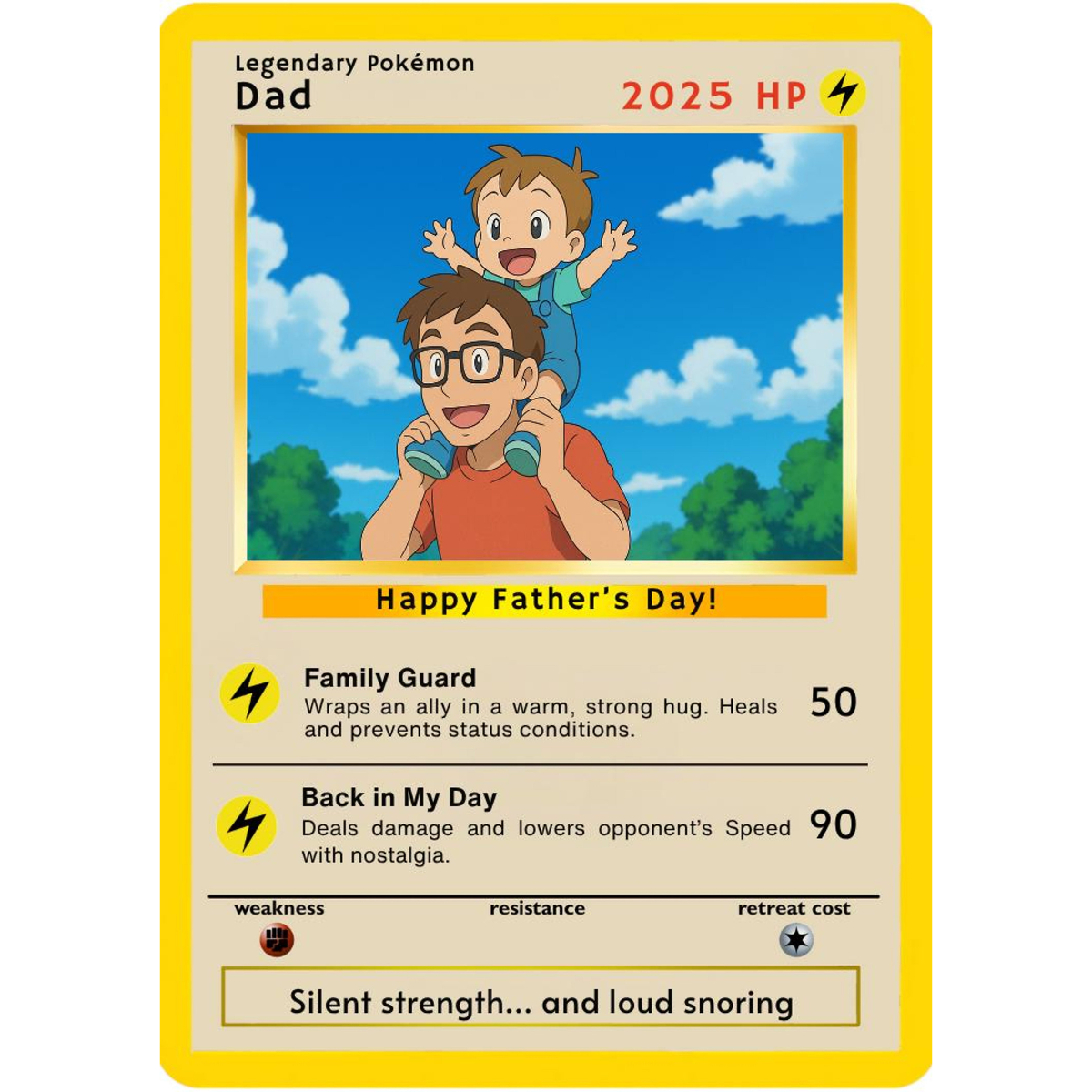 Custom PKM Trading Card, Personalized Custom Poke Card, PKM Card For Dad, Father's Day Gift