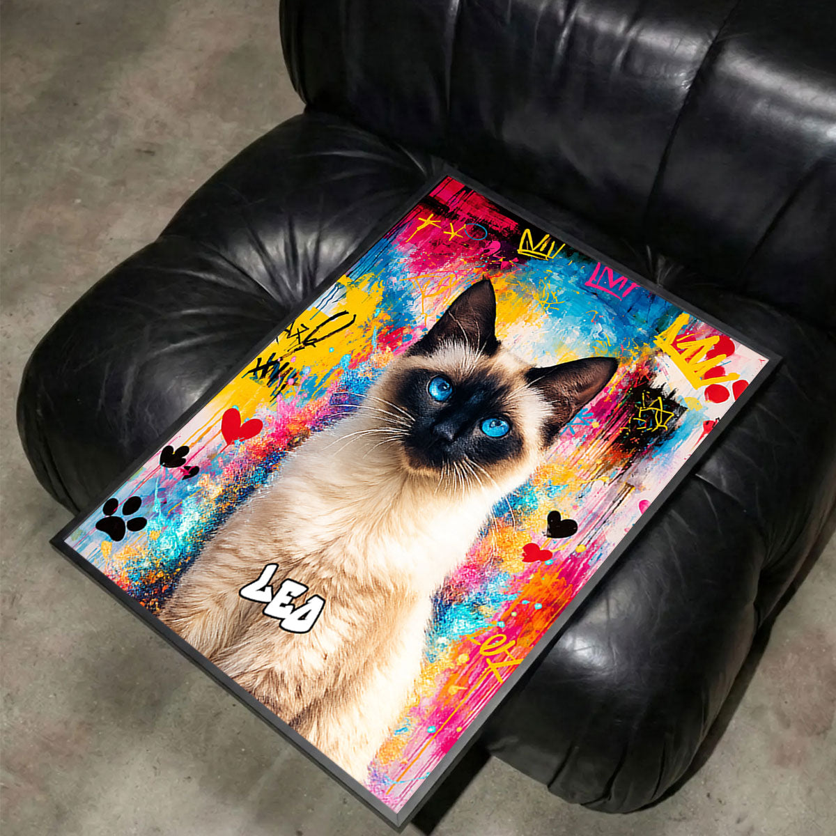 Vibrant Watercolor Splatter Dog Cat Photo - Personalized Poster Canvas