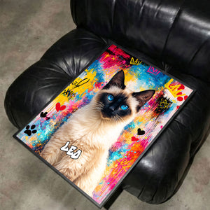 Vibrant Watercolor Splatter Dog Cat Photo - Personalized Poster Canvas