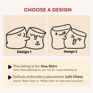 Marshmallow Love Embroidered Shirt, Roman Numeral Shirt, Matching Couple Shirt, Gifts For Couples