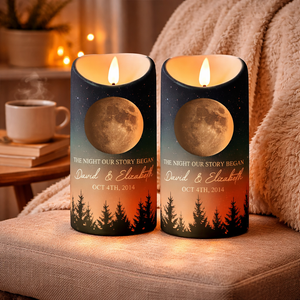 The Night Our Story Began - Personalized LED Candle - Gift For Couple, Anniversary Gift