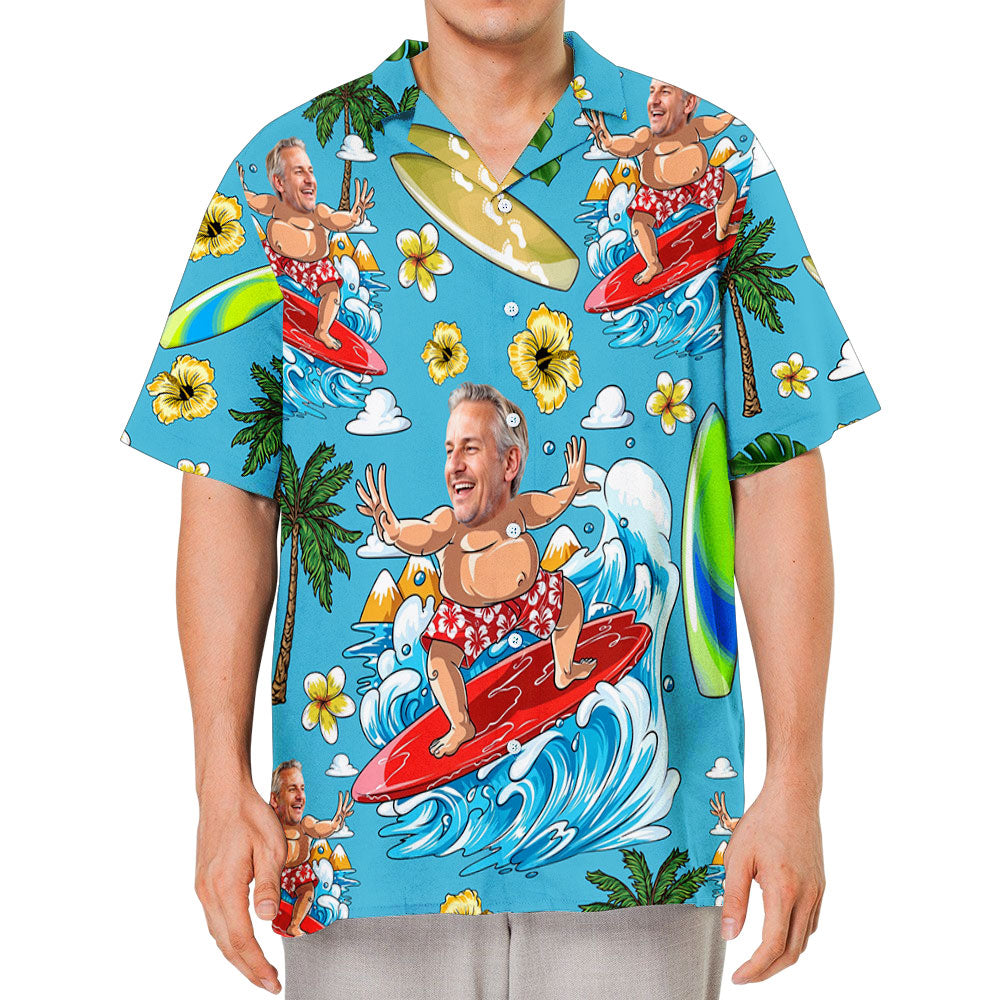 Dad Bod Surfing Summer Vibe - Personalized Hawaiian Shirt - Gift For Dad, Papa, Father's Day, Birthday Gift