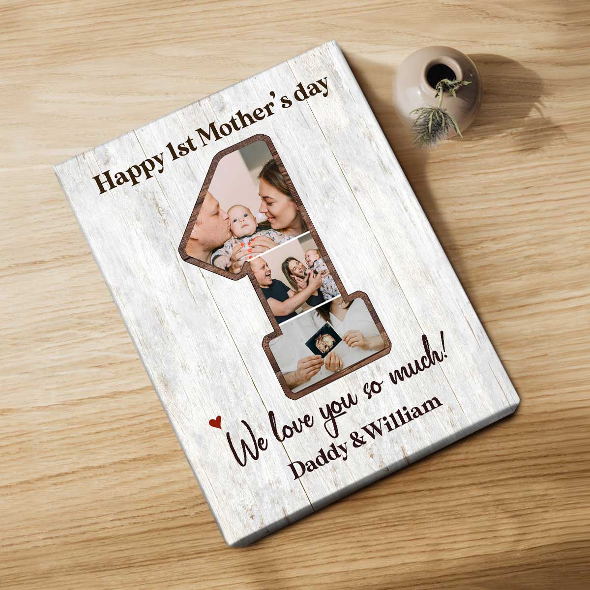 Happy 1st Mother's Day Custom Photo - Personalized Canvas - First Time Mother Gifts