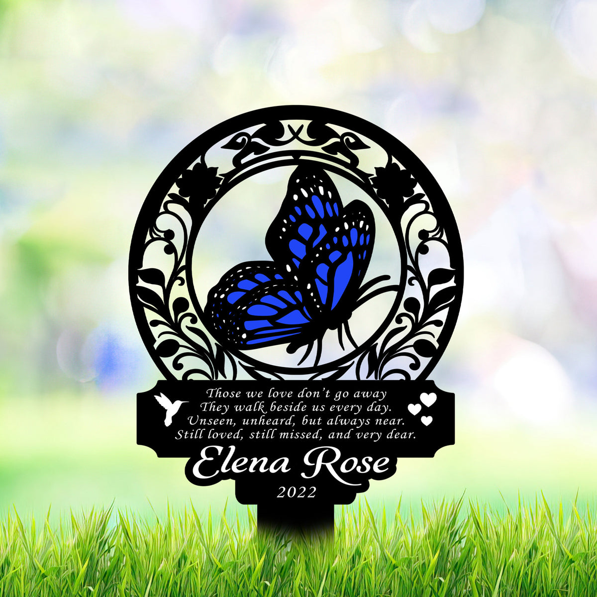 Personalized Memorial Stake Metal, Butterfly Memorial Stake, In Loving Memorial, Remembrance Stake, Sympathy Gift, Mother's Day Gift