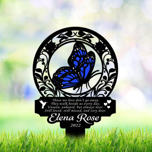 Personalized Memorial Stake Metal, Butterfly Memorial Stake, In Loving Memorial, Remembrance Stake, Sympathy Gift, Mother's Day Gift