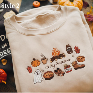 Cozy Season Embroidered Sweatshirt, Cozy Season Sweatshirt, Autumn Sweatshirts, Sweatshirts for Her, Fall Sweatshirt, Cozy Autumn Shirt