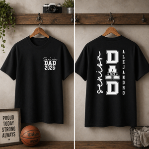 Senior Dad 2026 Double-Sided Shirt, Custom Name Graduation T-Shirt for Proud Fathers
