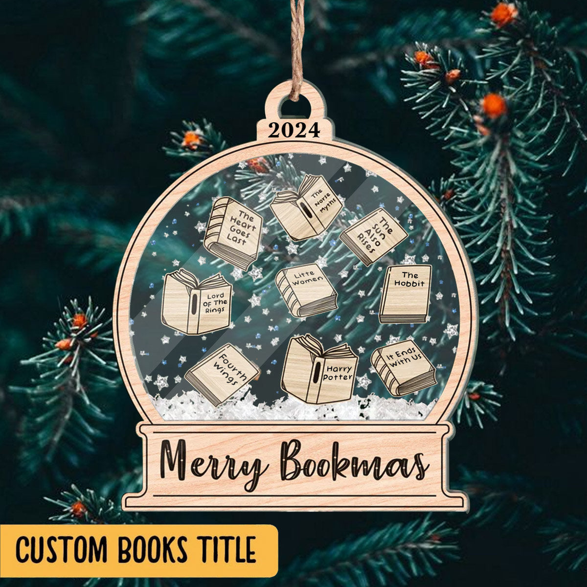 Custom bookmark shaker ornament, Custom books , book lover gift, Reader gift, Custom book club gift, book ornament Christmas, bookish gift