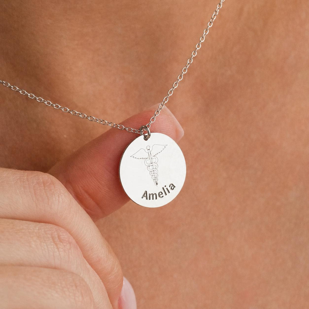 Personalized Nurse Necklace, RN Gift, Medical Symbol Necklace, Custom Name Necklace for Nurse, Graduation Gift