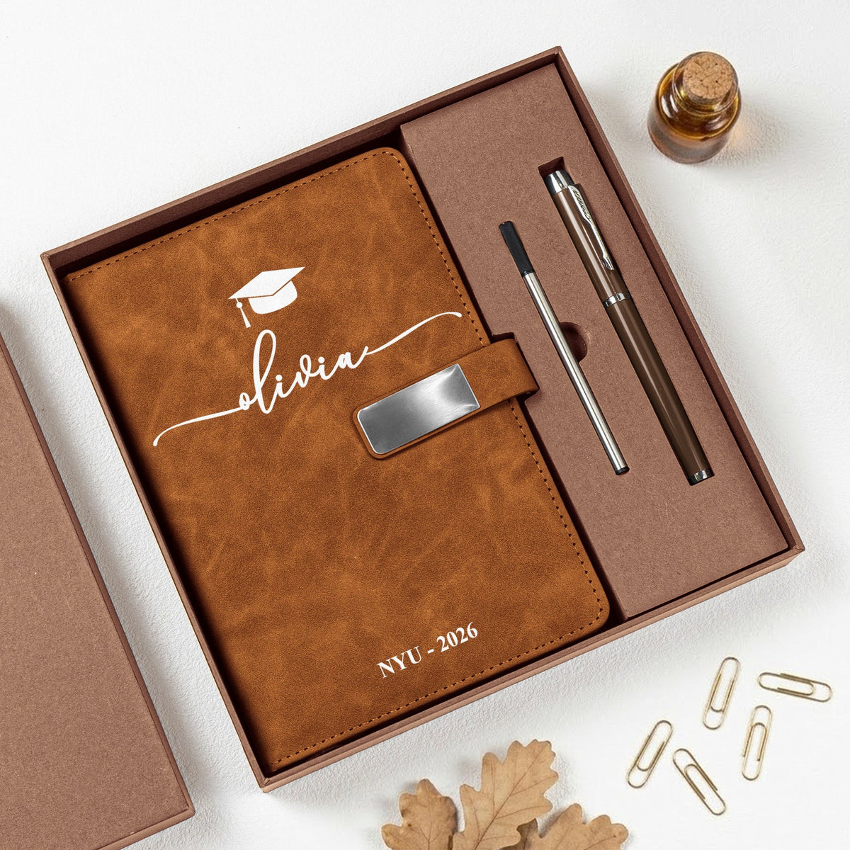 Graduation Custom Name School Year - Personalized Notebook Pen Set - Back To School Gift, Graduation Gift