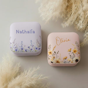 Personalized Floral Jewelry Box, Custom Name Travel Jewelry Case, Bridesmaid Gift, Wedding Gift for Her | Portable Ring & Earring Storage