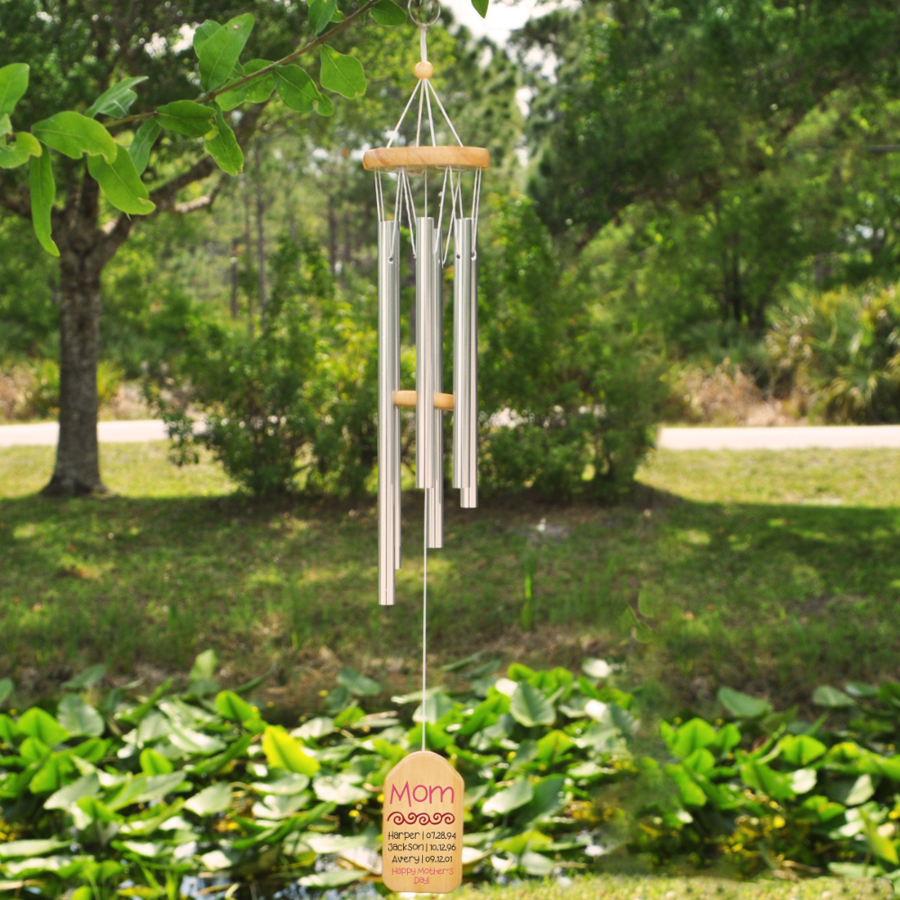 Mother's Day With Kid's Birthday - Personalized Windchime - Gift For Mom, Mother's Day, Birthday Gift