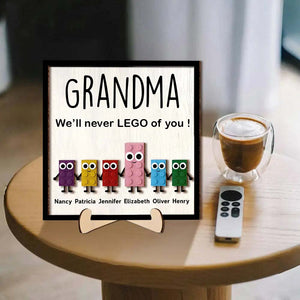 Mommy We'll Never LEGO of you Personalized 2-Layer Wooden Plaque Gift for Mom or Grandma Mother's Day Gift