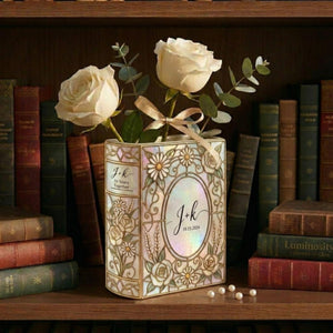 Personalized Engage Ceramic Book Vase, Custom Couple Initials Vase, Bookshelf Decor, Wedding Anniversary Gifts