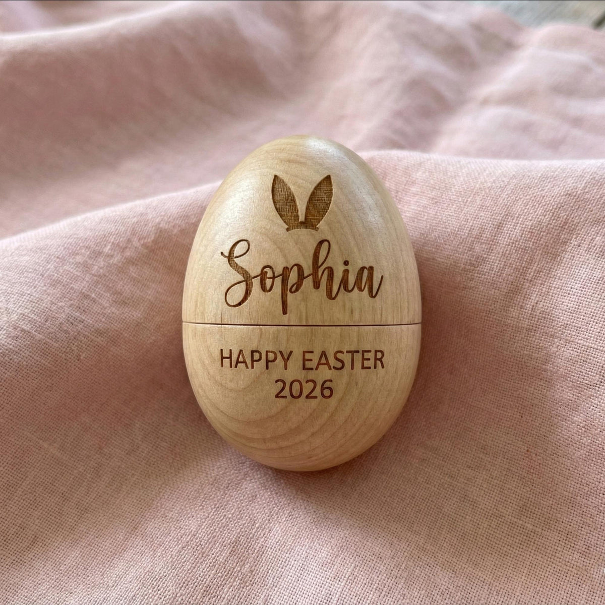 Personalized Wooden Easter Egg, Hollow Fillable Keepsake, Custom Name Easter Gift, Cute 1st Easter Basket Stuffer, Play Kitchen Toy Egg, Newborn