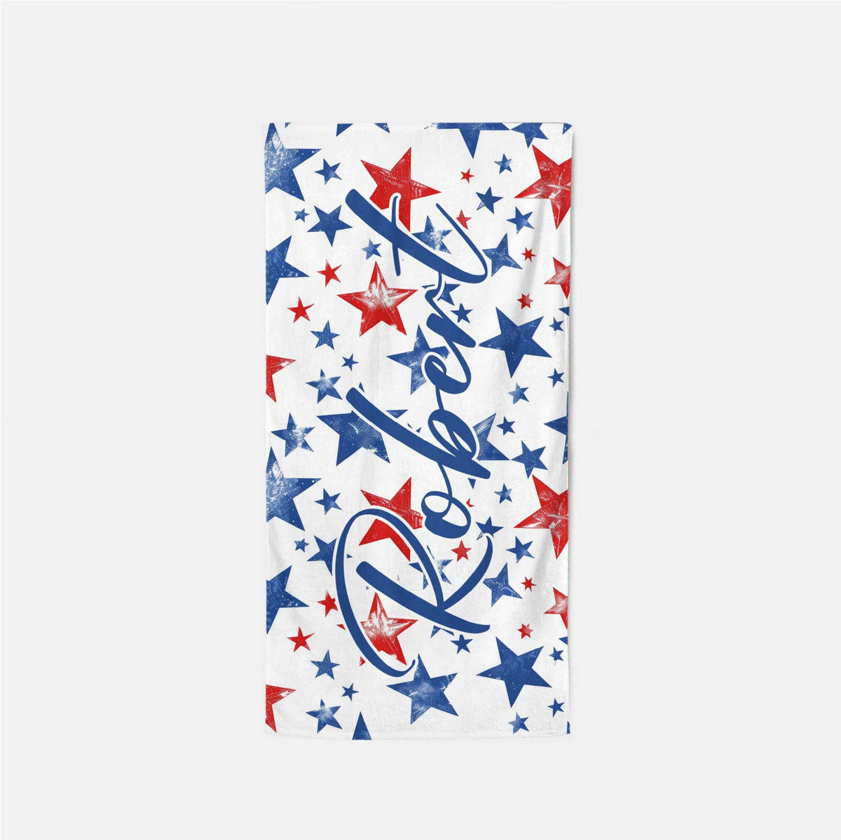 American Stars Beach Towel, Custom Name USA Beach Towel, Sea Holiday, Beach Painting, Summer Season Gift,Patriotic American,Independence Day