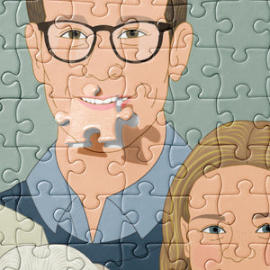 Family Portrait Puzzle, Custom Family Drawing Jigsaw Puzzle from your Photos, Gift For Family