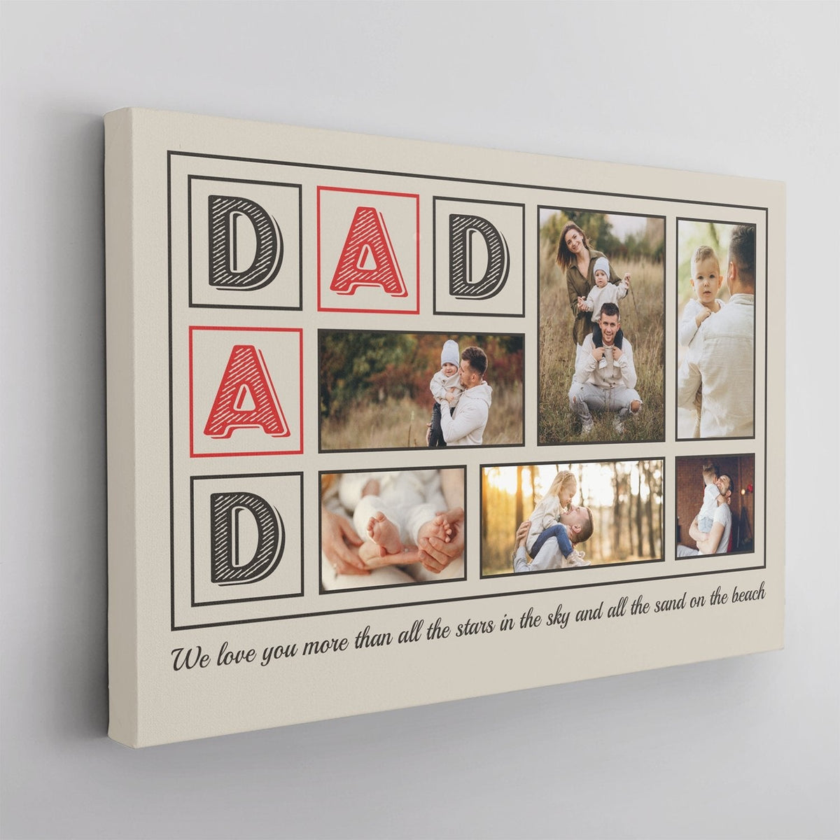 Dad, Custom Photo, Custom Text - Personalized Canvas - Gift For Dad, Father's Day, Birthday Gift