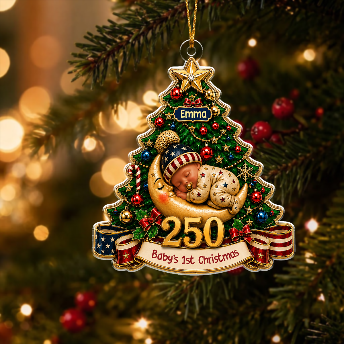 250 Baby’s First Christmas Christmas Tree Acrylic Ornament - Personalized Baby Christmas Gifts