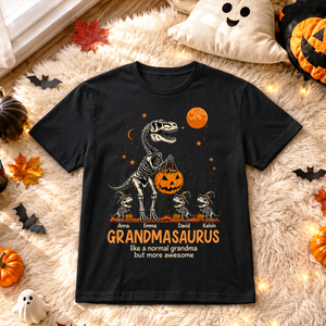 Spooky Grandmasaurus Like A Normal Grandma But More Awesome - Personalized T-Shirt - Haloween Seasonal Apparel, Gift For Mom Grandma