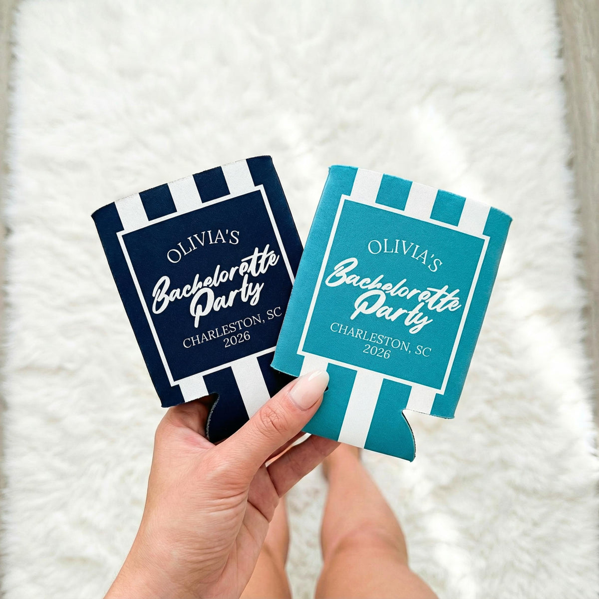 Personalized Coastal Bachelorette Can Cooler, Custom Can Cooler, Beach Bachelorette Party, Custom Party Favors