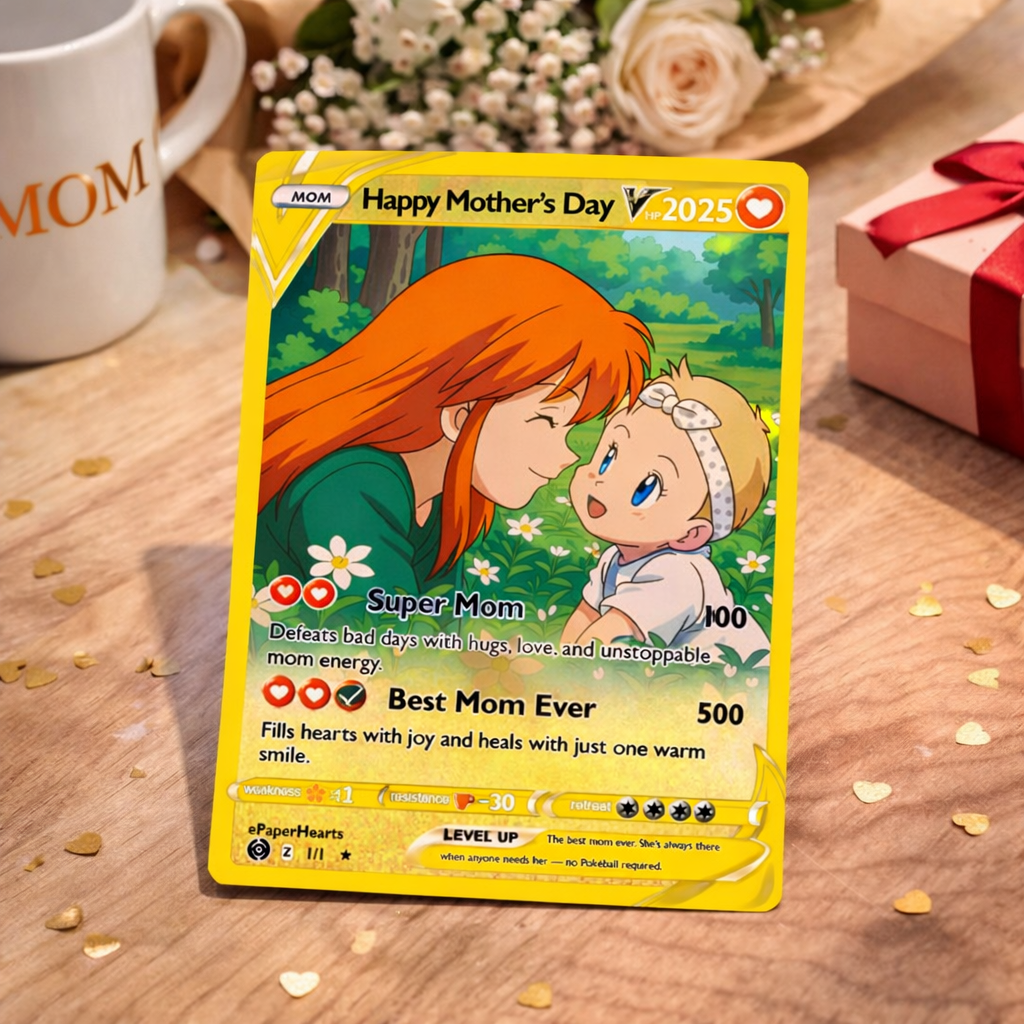 Mother's Day PKM Card, Custom PKM Card, Gift For Mom, Mother's Day Gift, Custom PKM Present