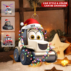 Cute Cartoon Vehicles - Personalized Acrylic Ornament - Christmas Gift For Kids