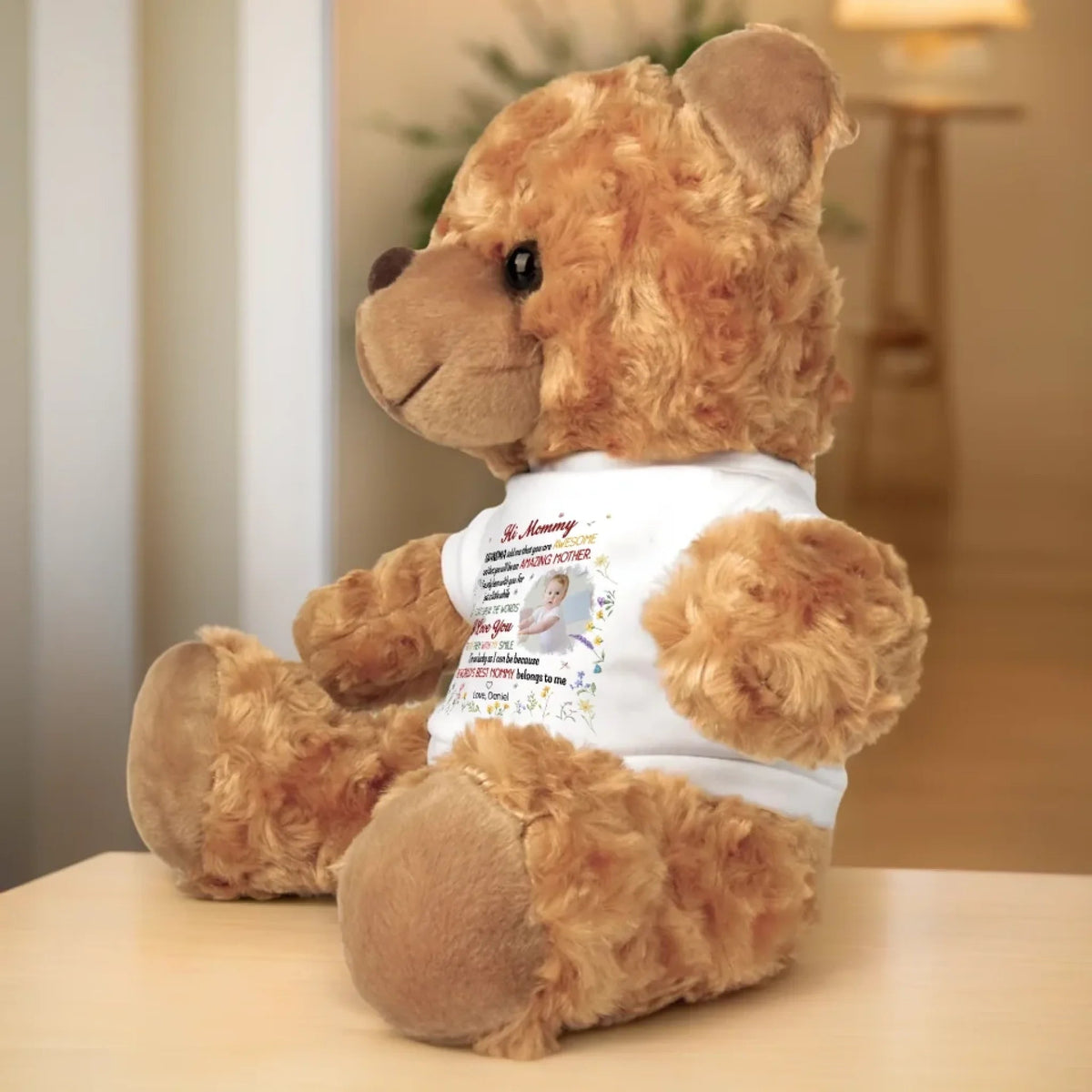 The World's Best Mommy Belongs To Me - Personalized Teddy Bear Plush - Gift For Mother, Mother's Day