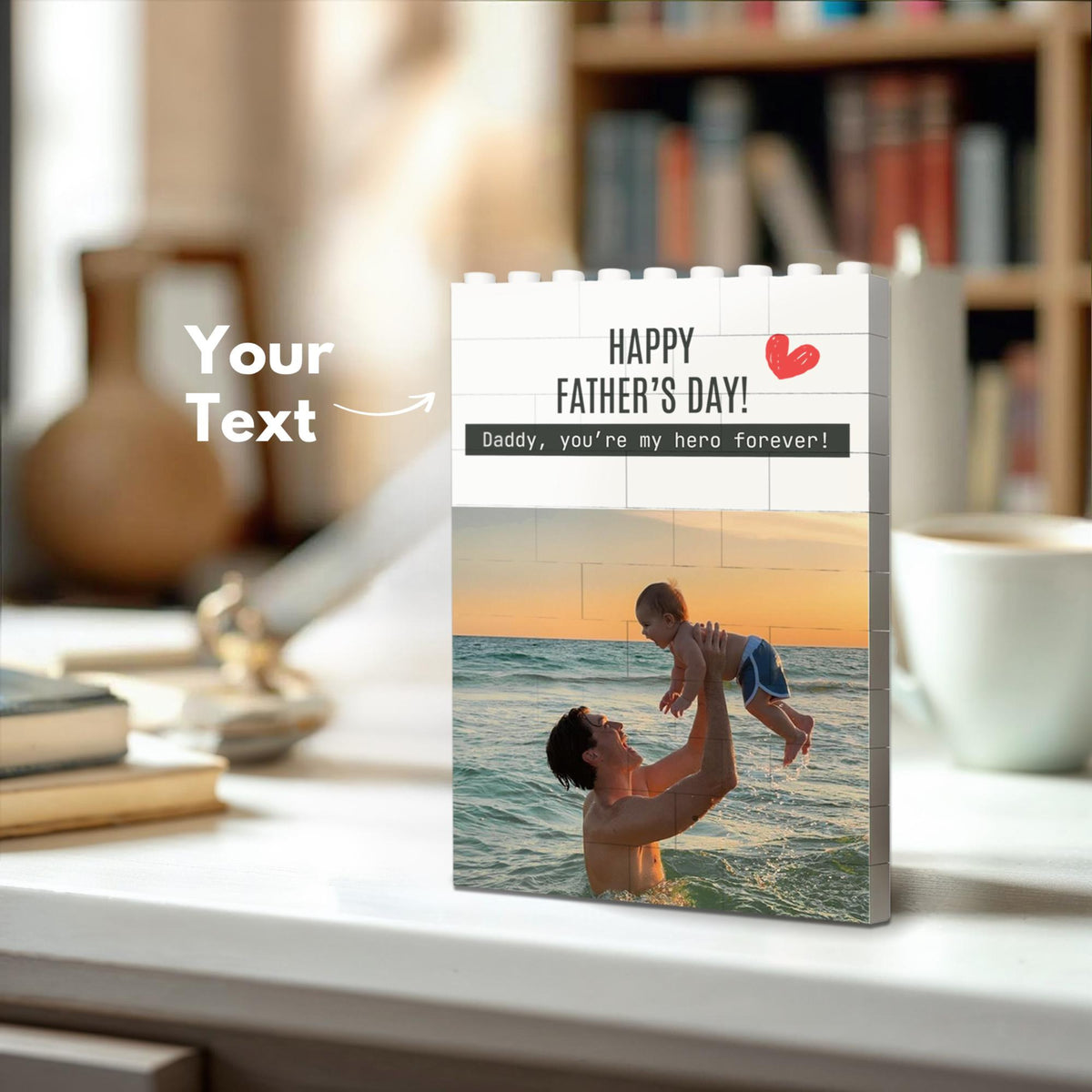 Custom Puzzles with Dad Photo Blocks Puzzles - Personalized Picture Puzzle Gifts for Dad Grandpa - Happy Fathers Day