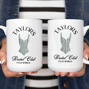 Personalized Coastal Bachelorette Mug, Custom Ceramic Mug, Beach Bachelorette Party, Lake Life, Palm Springs, Custom Party Favors