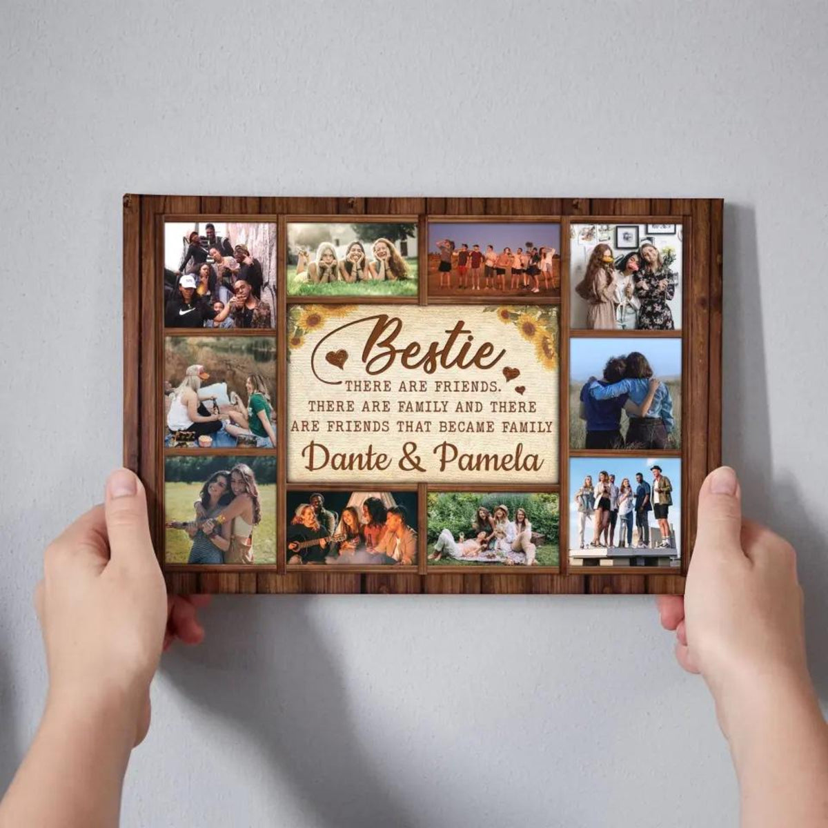 Personalized Canvas Prints, Custom Photo, Bestie Photo Collage, Best Friend Gift, Bestie Gift, There Are Friends Became Family