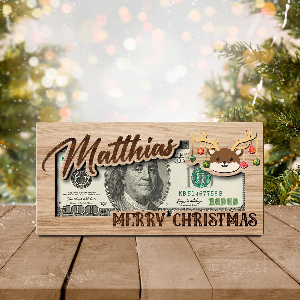 Custom Money Holder Christmas, Reindeer, Money Card, Gift For Kid, Christmas Gift For Family, Cute Money Holder, Unique Gift