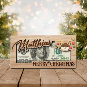 Custom Money Holder Christmas, Reindeer, Money Card, Gift For Kid, Christmas Gift For Family, Cute Money Holder, Unique Gift