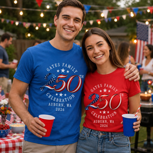 Custom Family 4th of July Shirt, Personalized America 250th Tee, Matching Patriotic Crew Shirt