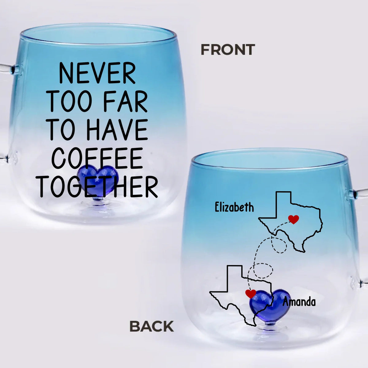 I'm Missing You - Personalized Gradient Glass Mug - Gift For Sisters, Besties, Siblings