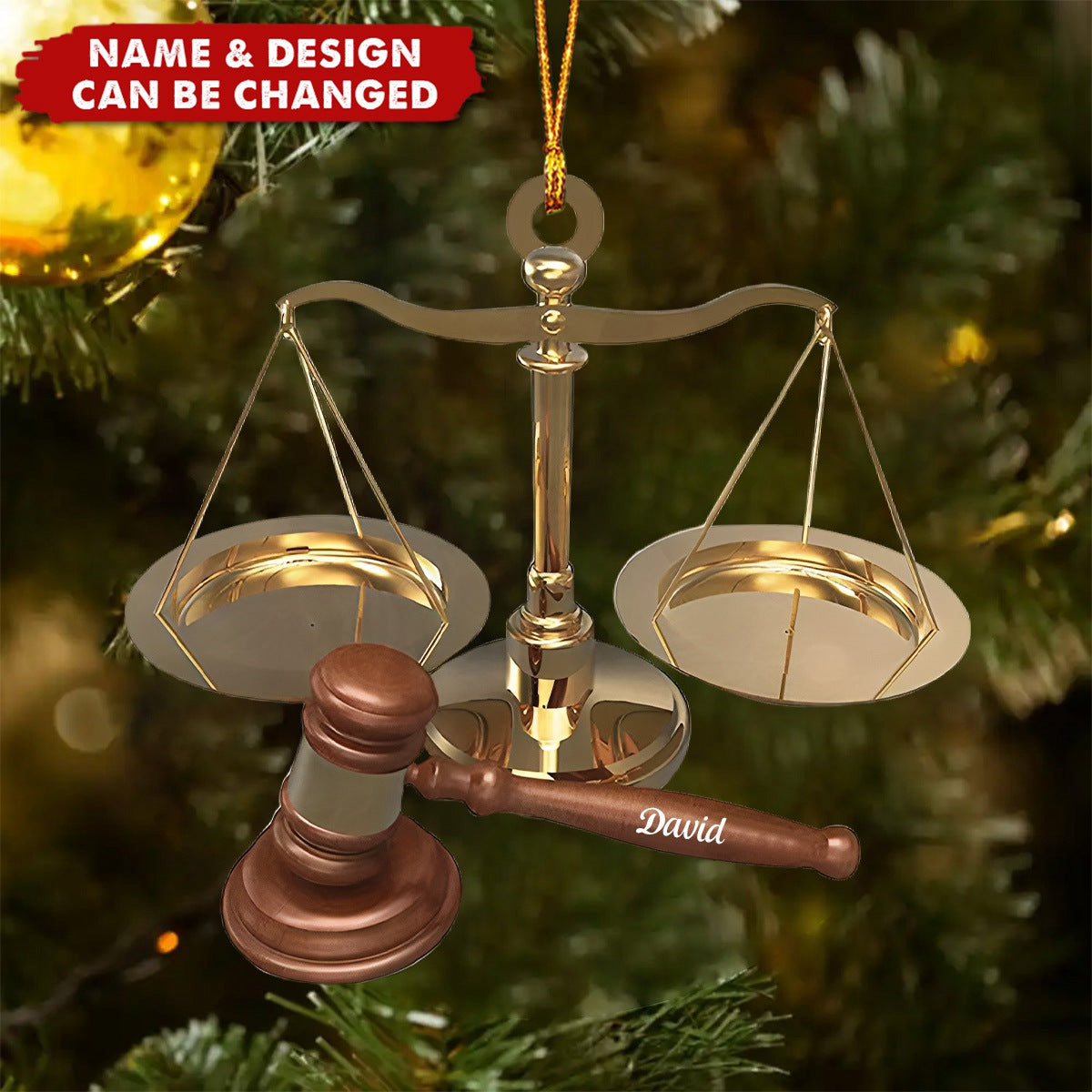 Custom Lawyer Christmas Ornament, Judge Ornament, Lawyer Ornament Gift, Law Student Ornament, Law Grad Ornament, Attorney Ornament Gift