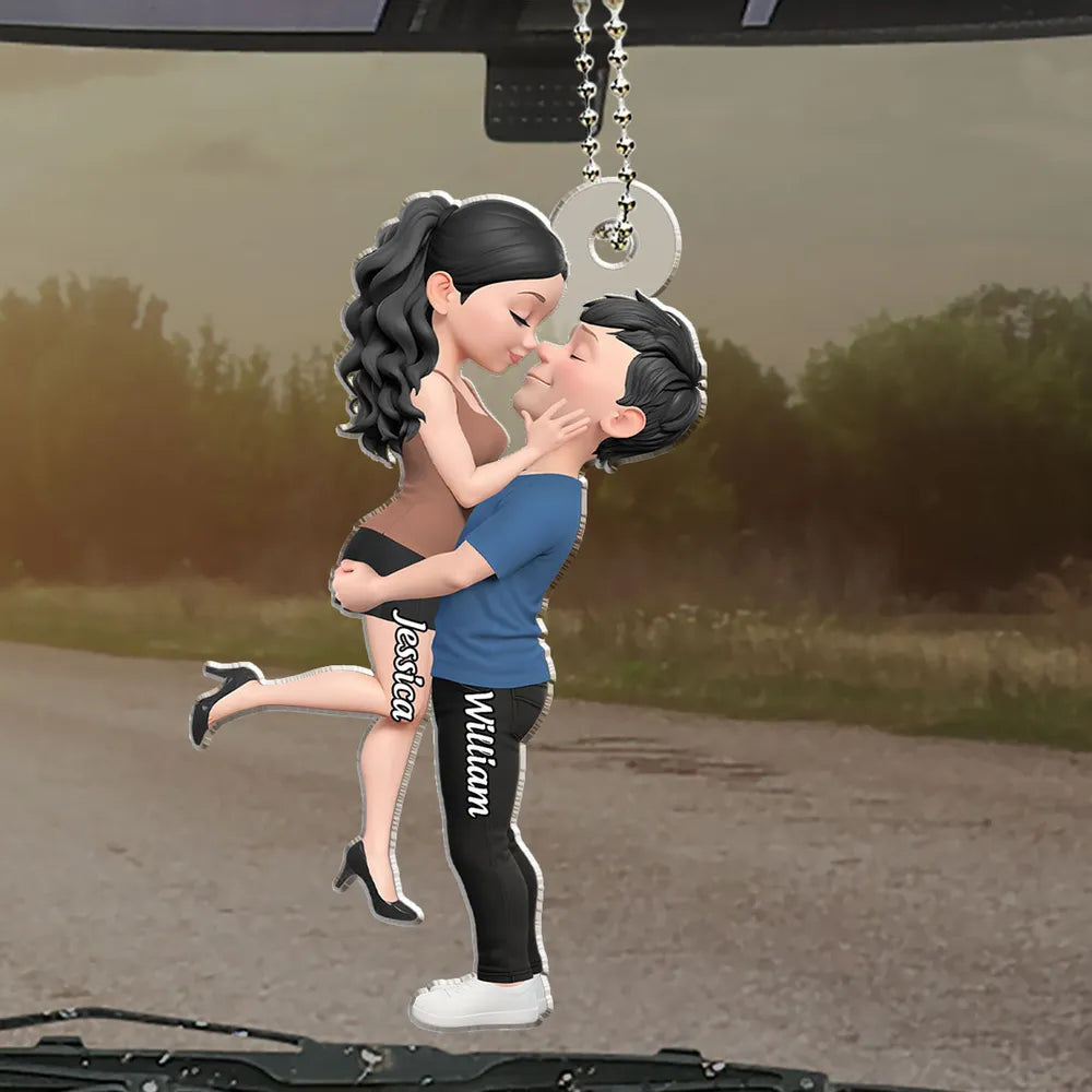 Endless Love Couple - Personalized Car Ornament - Anniversary Gift, Valentine's Day Gift For Couple