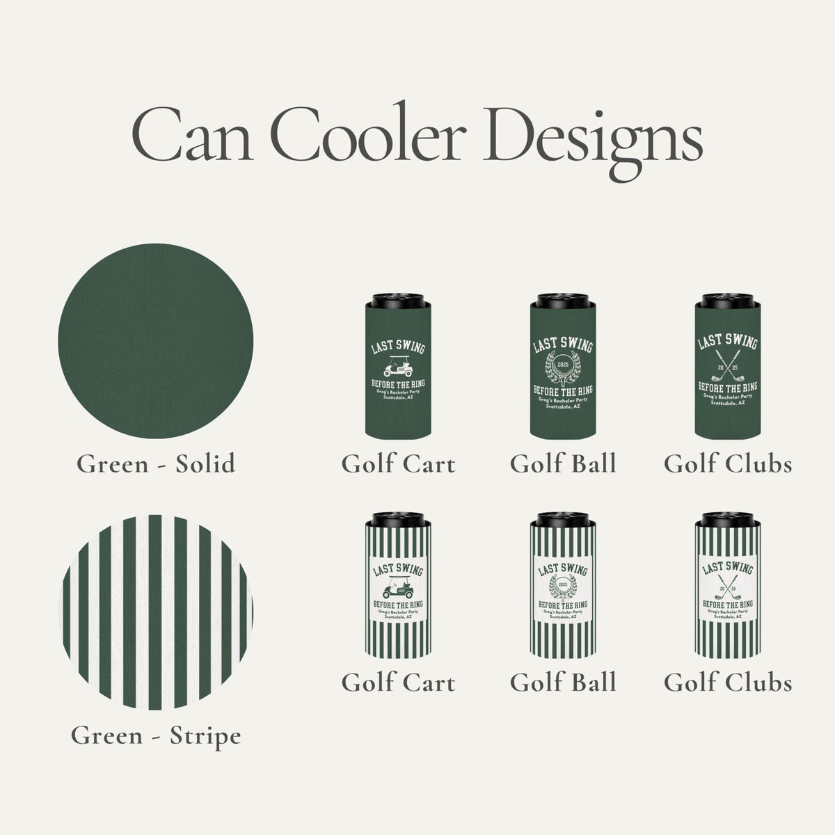 Golf Bachelor Party Can Coolers, Personalized Guys Weekend Trip Favors, Custom Drink Holder For Golfing Bach Scottsdale Vegas Palm Springs